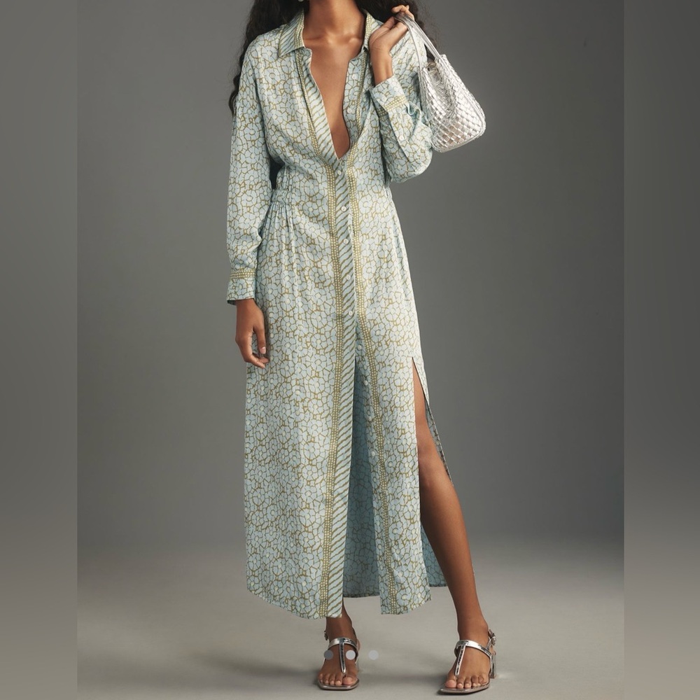 Omika Blue and Green Patterned dress